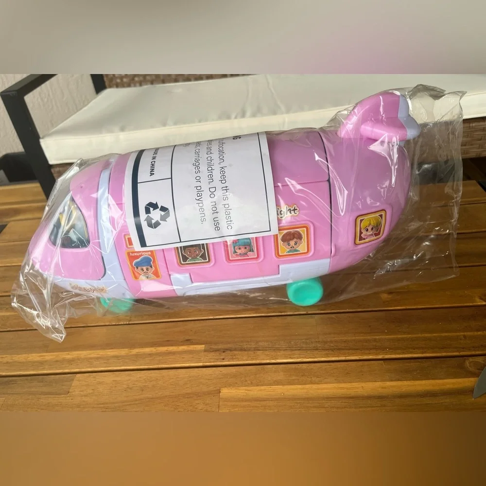 iPlay, iLearn Airplane Dollhouse Playset for Girls 3-5, Kids Pretend Play Dol...